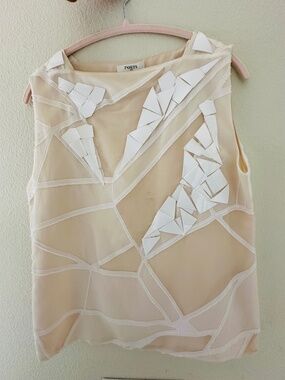 Ports 1961 Polyester Silk Blend Tank with Appliquès